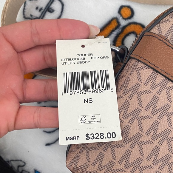 Michael Kors Tan and Orange Logo Crossbody Bag - Picture 8 of 8